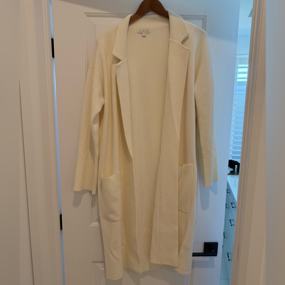 J. Crew Ivory Open Cardigan